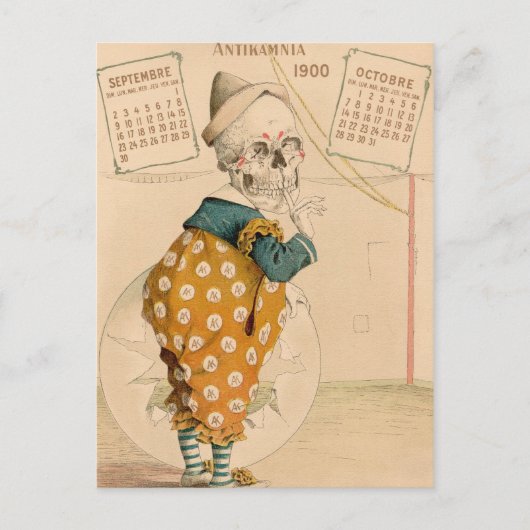 Skelettclown Postkarte (Vorderseite)