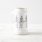Skelettdiagramm Beer Stein Bierglas (Vorderseite Links)