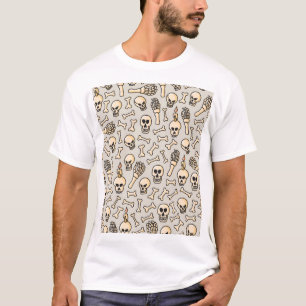 Skelettdoodles: Vintages Textil Muster. T-Shirt