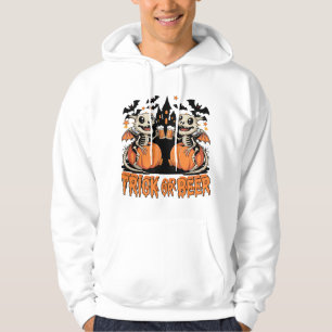 Skelettdragons Trick oder Bier Halloween Hoodie