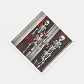 Skelette an der Tür - Servietten für das Mittagess (Ecke)