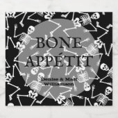 Skelette auf dem Etikett "Black Sparkling Wine" (Einzelnes Label)