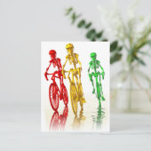 Skelette auf Fahrrädern Postkarte (Stehend Vorderseite)