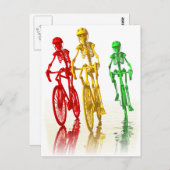 Skelette auf Fahrrädern Postkarte (Vorne/Hinten)