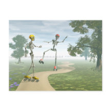 Skelette auf Roller-Skaten