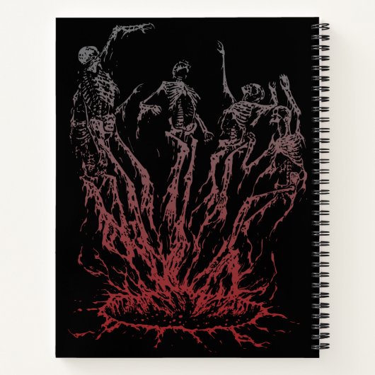 Skelette aus Flammen Notizblock (Rückseite)
