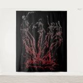 Skelette aus Flammen Wandteppich (Vorderseite)