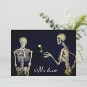 Skelette bei Hochzeiten von Lieben Einladung (Stehend Vorderseite)