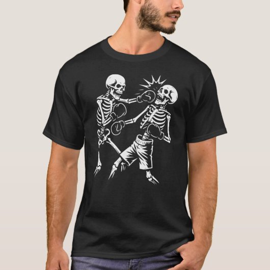 Skelette beim Boxen Geschenk T-Shirt (Vorderseite)