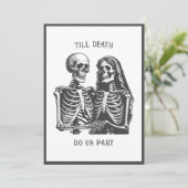 Skelette bis zum Tod tun uns Teil Hochzeit Einladu Einladung (Stehend Vorderseite)
