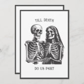 Skelette bis zum Tod tun uns Teil Hochzeit Einladu Einladung (Vorne/Hinten)