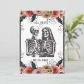 Skelette bis zum Tode Hochzeit Einladung (Stehend Vorderseite)