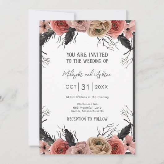 Skelette bis zum Tode Hochzeit Einladung (Rückseite)