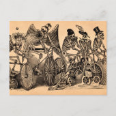 Skelette (Calaveras) Reiten Fahrräder Postkarte (Vorderseite)