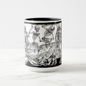 Skelette Danse makabere Kaffee-Tasse Tasse (Zentrum)