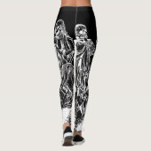 Skelette Danse makabere schwarze Leggings (Rückseite)