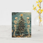 Skelette dekorieren Bäume Karte (Gelbe Blume)