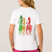 Skelette, die Fahrrad fahren T-Shirt (Rückseite)