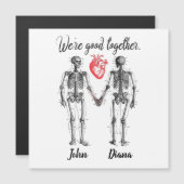 Skelette, die Hände und HerzValentine halten Magnetkarte (Vorne/Hinten)