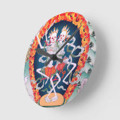 Skelette, die tibetanische buddhistische Kunst Runde Wanduhr (Winkel)