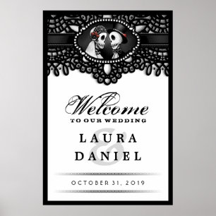 Skelette Elegantes Schwarz & Weiß Willkommen bei H Poster