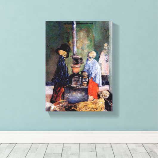 Skelette-Erwärmung selbst Leinwanddruck (Insitu (Holzboden))