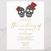 Skelette Gold Moderne Hochzeitseinladung Flyer (Vorne)