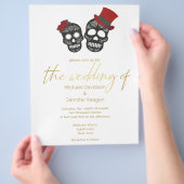 Skelette Gold Moderne Hochzeitseinladung Flyer (Hand)