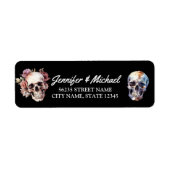 Skelette gotische Hochzeitsadresse schwarz (Vorne)