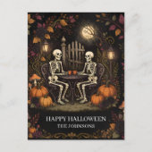 Skelette Halloween-Abend Postkarte (Vorderseite)