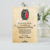 Skelette Halloween danken Ihnen Wedding rustikale Dankeskarte (Stehend Vorderseite)