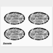 Skelette Happy Halloween Oval Sticker (Blatt)