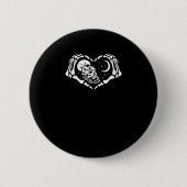 Skelette Herz Hände Button (Vorderseite)
