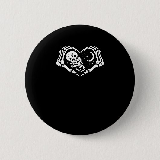 Skelette Herz Hände Button (Vorderseite)