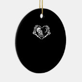 Skelette Herz Hände Keramik Ornament (Rechts)
