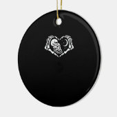 Skelette Herz Hände Keramik Ornament (Links)