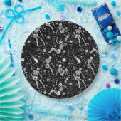 Skelette im Weltraumhintergrund Pappteller (Party)