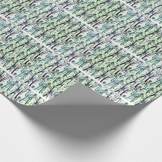 Skelette in Bäumen Geschenkpapier (Ecke)
