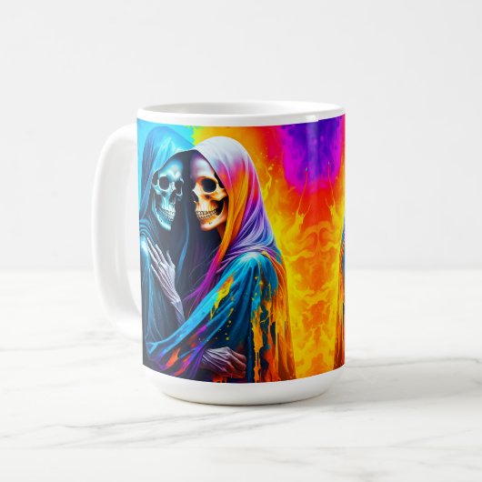 Skelette in einem Regenbogen Kaffeetasse (Vorderseite Links)