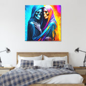 Skelette in einem Regenbogen Leinwanddruck (Insitu (Schlafzimmer))