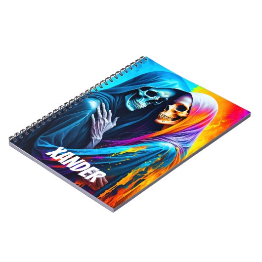 Skelette in einem Regenbogen Personalisiert Notizblock (Linke Seite)