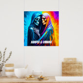 Skelette in einem Regenbogen Personalisiert Poster (Küche)