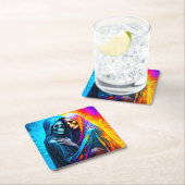 Skelette in einem Regenbogen Rechteckiger Pappuntersetzer (Vor Ort)