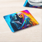 Skelette in einem Regenbogen Rechteckiger Pappuntersetzer (angewinkelt)