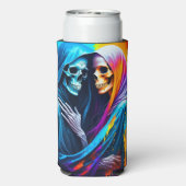 Skelette in einem Regenbogen Selters Dosenkühler (Seltzer Rückseite)