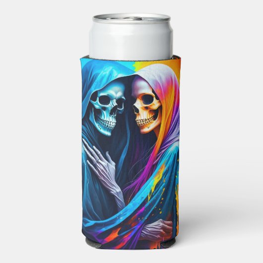 Skelette in einem Regenbogen Selters Dosenkühler