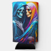 Skelette in einem Regenbogen Selters Dosenkühler (Rückseite)