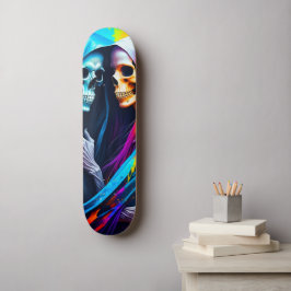 Skelette in einem Regenbogen Skateboard