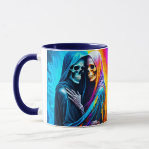 Skelette in einem Regenbogen Tasse