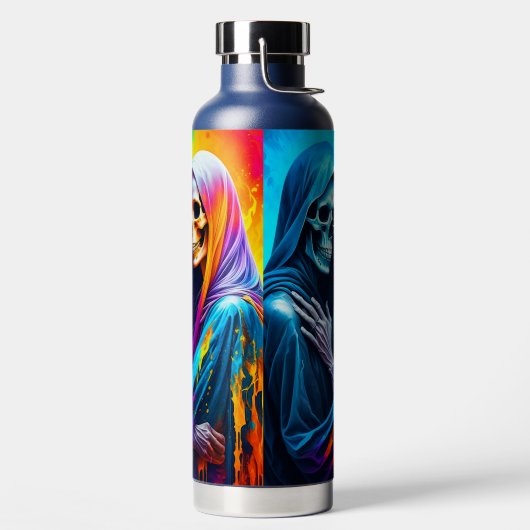 Skelette in einem Regenbogen Trinkflasche